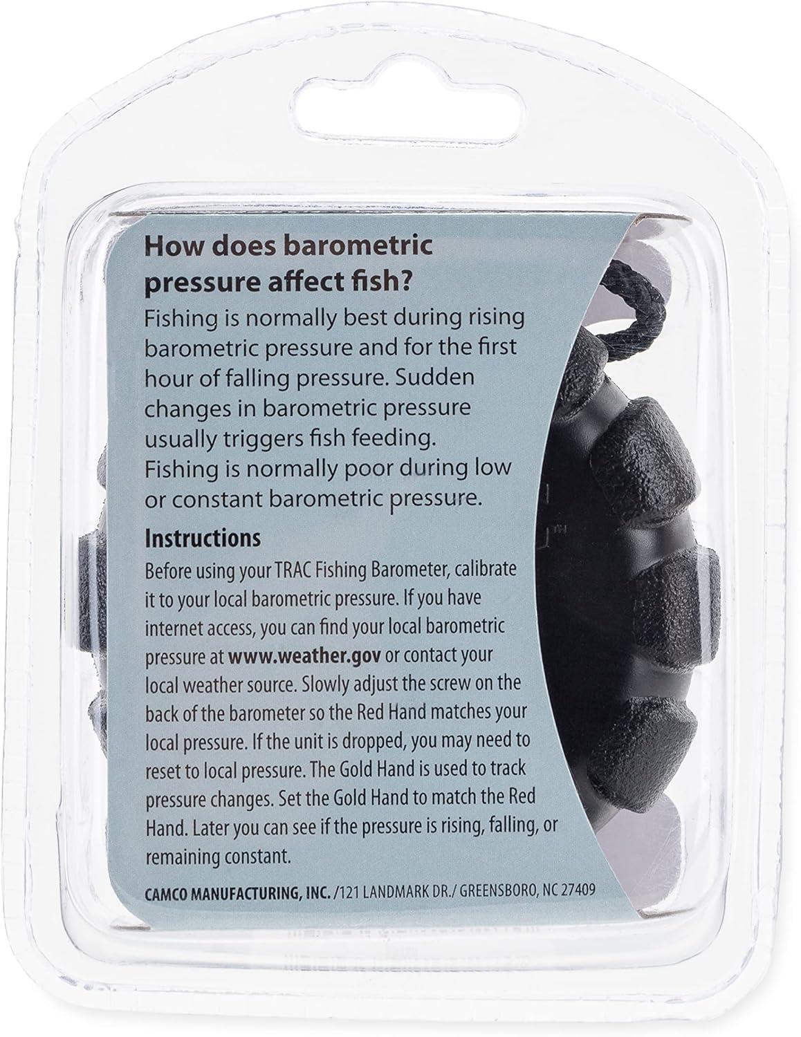 imageCamco TRAC Outdoors Fishing Barometer  Features an Adjustable Pressure Change Indicator with Reference Marker ampamp ColorCoded Dial  Easily Calibrates to Local Barometric Pressure 69200