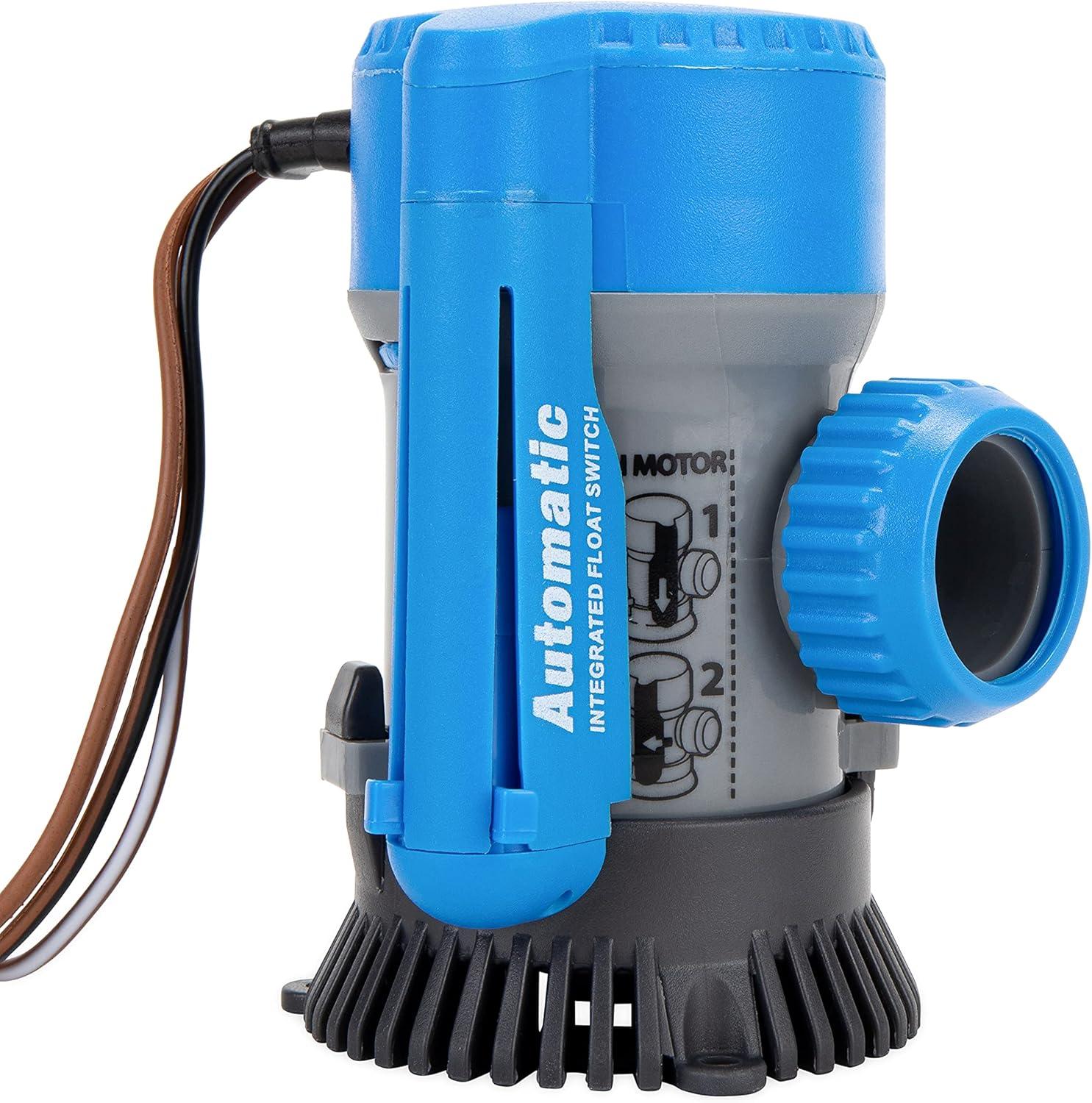 imageTRACOutdoor Products Automatic Bilge Pump 8001100 GPH 34quot ampamp 118quot Outlet  Designed for Easy Installation and Retrofitting  Ideal for All Watercraft 69311 30047234