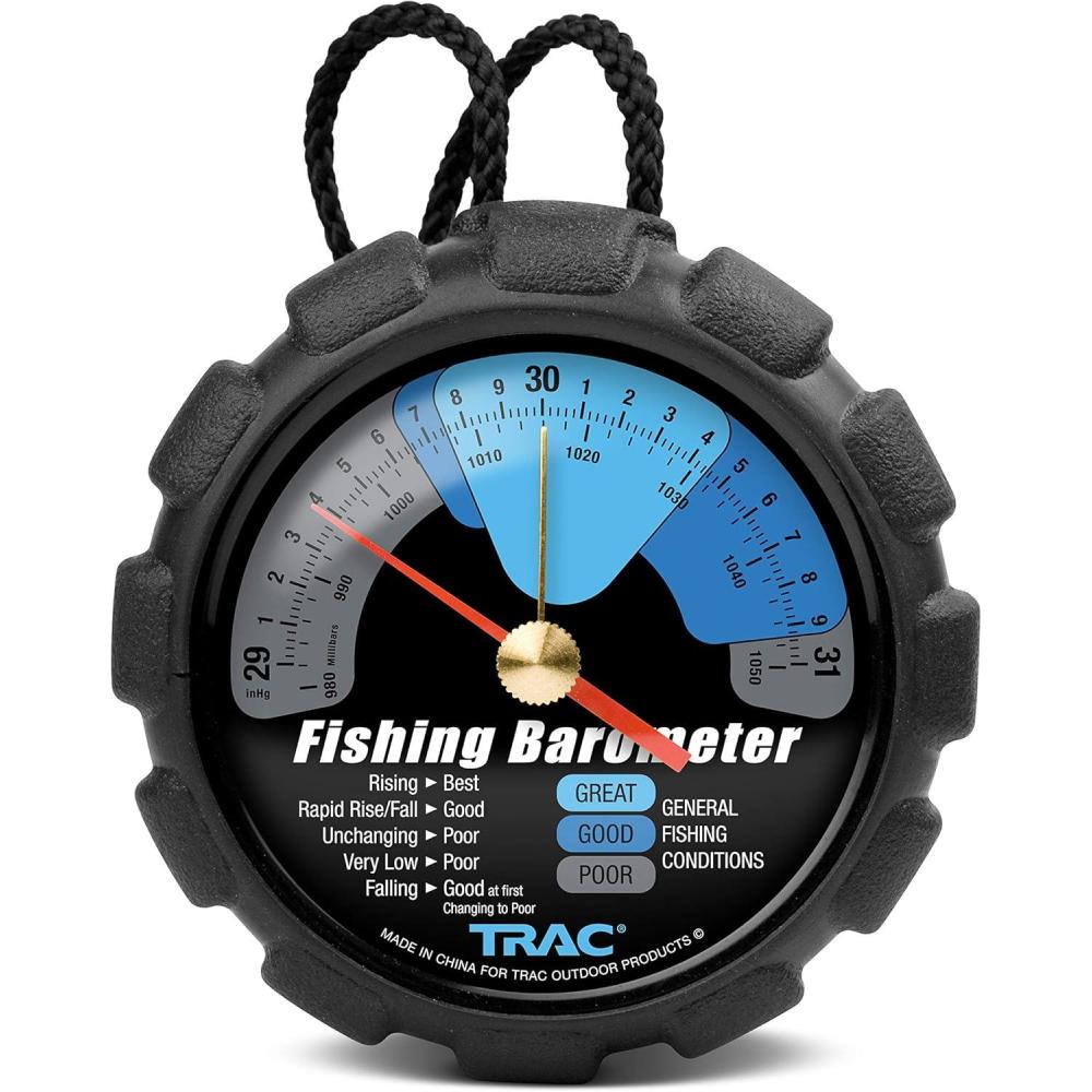 imageCamco TRAC Outdoors Fishing Barometer  Features an Adjustable Pressure Change Indicator with Reference Marker ampamp ColorCoded Dial  Easily Calibrates to Local Barometric Pressure 69200