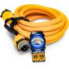 imageCamco PowerGrip 25Foot MarineBoat Extension Cord with 50M50F Locking Adapters  Allows for Easy Boat Connection to Distant Power Outlets 5562125