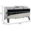 imageKuuma quotKuuma Premium Stainless Steel Mountable Charcoal Grill wInner Lid Liner by Camco Compact Portable Size Perfect for Boats Tailgating and More  Stow N Go 160quotquot 58110quot silverPropane