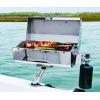imageKuuma quotKuuma Premium Stainless Steel Mountable Charcoal Grill wInner Lid Liner by Camco Compact Portable Size Perfect for Boats Tailgating and More  Stow N Go 160quotquot 58110quot silverPropane