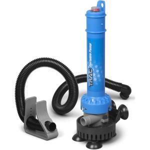 imageCamco TRAC Outdoors Portable Bilge Pump  Features a SelfPriming Centrifugal Pump a 250 GPH Flow Rate and is Designed for Boats Dinghies Inflatable Boats Small Watercrafts and More 69341