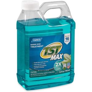 imageCamco TST Clean Scent Marine Head Toilet Treatment Formaldehyde Free Breaks Down Waste and Tissue Treats up to 1640 Gallon Holding Tanks 32 Ounce Bottle