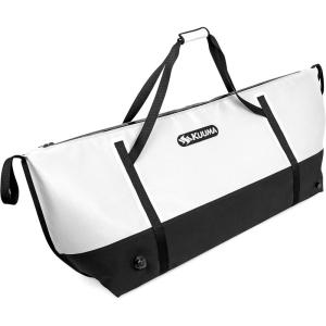 imageKuuma Heavy Duty 210 Quart Insulated Fish Bag with Drain Plug 50184 WhiteBlack150 Quart