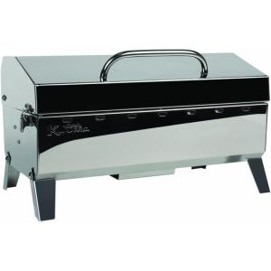 imageKuuma quotKuuma Premium Stainless Steel Mountable Charcoal Grill wInner Lid Liner by Camco Compact Portable Size Perfect for Boats Tailgating and More  Stow N Go 160quotquot 58110quot silverCharcoal