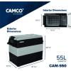 imageCamco 51518 CAM550 Portable Refrigerator AC 110VDC 12V Compact FridgeFreezer 55Liter  Keeps Food and Drinks Cold While OnTheGo  Ideal for Road Trips RVing Camping Boating and Tailgating  Black