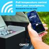 imageCamco 51520 CAM750 Portable Refrigerator AC 110VDC 12V Compact FridgeFreezer with Dual Zone Cooling 75Liter  Keeps Food and Drinks Cold While OntheGo  Ideal for Road Trips RVing Camping B  Black
