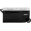 imageCamco 51520 CAM750 Portable Refrigerator AC 110VDC 12V Compact FridgeFreezer with Dual Zone Cooling 75Liter  Keeps Food and Drinks Cold While OntheGo  Ideal for Road Trips RVing Camping B  Black
