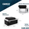 imageCamco CAM200 20Liter Portable Compact FridgeFreezer  Features Bluetooth Capable Remote Access ampamp 1 Compartment wSingle Zone Cooling  Adjusts from 4 F to 68 w2 Cooling Modes ECO ampamp MAX 51510