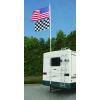 imageCamco CamperRV Hitch Mount Flagpole Holder  Holds Flagpoles Up to 23 in Diameter ampamp Fits Standard 2 Hitch Receivers  PowderCoated Finish 51611