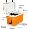 imageCamco Cupholder Attachment for Currituck Coolers  Attach to Your Cooler to Hold Cups Cans and Bottles ampamp More Great for Camping Picnics and at The Beach  51791Tangerine Exterior  White Interior