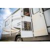 imageCamco Deluxe Aluminum RV Screen Door Grille  Adds a Sturdy Feel to The RV Door  Adjusts from 20inches to 32inches Wide  43991