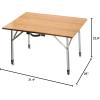 imageCamco Folding Table  Features Natural Bamboo Top ampamp Folding Aluminum Legs for RV Storage and Organization  Adjustable Height 18  26  Ideal for Tailgating Camping RVing the Beach ampamp More 51893Solid Bamboo Table