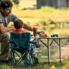 imageCamco Folding Table  Features Natural Bamboo Top ampamp Folding Aluminum Legs for RV Storage and Organization  Adjustable Height 18  26  Ideal for Tailgating Camping RVing the Beach ampamp More 51893Solid Bamboo Table