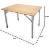 imageCamco Folding Table  Features Natural Bamboo Top ampamp Folding Aluminum Legs for RV Storage and Organization  Adjustable Height 18  26  Ideal for Tailgating Camping RVing the Beach ampamp More 51893Folding Bamboo Table