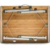 imageCamco Folding Table  Features Natural Bamboo Top ampamp Folding Aluminum Legs for RV Storage and Organization  Adjustable Height 18  26  Ideal for Tailgating Camping RVing the Beach ampamp More 51893Solid Bamboo Table