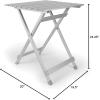 imageCamco Large Aluminum Side Table  Features Easy Setup ampamp Supports Up to 110lbs  195 L x 20 W x 2425 H  Great for Camping RVing ampamp More  Folds to 2 W for RV Storage and Organization 51891