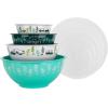imageCamco Life is Better at The Campsite Nesting Bowl Set with Lids  Great for OnTheGo Lifestyles  Features 4 Durable Melamine Bowls with 4 Plastic Lids 53451Multi Size