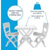 imageCamco Outdoor Table and Chair Set  Features Foldable Design for Compact RV Storage and Organization  Great for Camping Events Patios and More  NoTool Assembly  3Piece White 51640