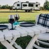 imageCamco Outdoor Table and Chair Set  Features Foldable Design for Compact RV Storage and Organization  Great for Camping Events Patios and More  NoTool Assembly  3Piece White 51640