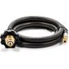 imageCamco Propane Brass 4 Port Tee Comes with 5ft and 12ft Hoses Allows for Connection Between Auxiliary Propane Cylinder and Propane Appliances 59123 Black