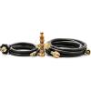 imageCamco Propane Brass 4 Port Tee Comes with 5ft and 12ft Hoses Allows for Connection Between Auxiliary Propane Cylinder and Propane Appliances 59123 Black