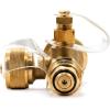 imageCamco Propane Brass 4 Port Tee Comes with 5ft and 12ft Hoses Allows for Connection Between Auxiliary Propane Cylinder and Propane Appliances 59123 Black