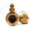 imageCamco Propane Brass 4 Port Tee Comes with 5ft and 12ft Hoses Allows for Connection Between Auxiliary Propane Cylinder and Propane Appliances 59123 Black