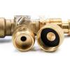 imageCamco Propane Brass 4 Port Tee Comes with 5ft and 12ft Hoses Allows for Connection Between Auxiliary Propane Cylinder and Propane Appliances 59123 Black
