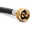 imageCamco Propane Brass 4 Port Tee Comes with 5ft and 12ft Hoses Allows for Connection Between Auxiliary Propane Cylinder and Propane Appliances 59123 Black