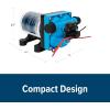 imageCamco RVMarine Variable Flow Automatic Demand Diaphragm Water Pump  12 Volt DC  30 GPM Flow Rate with a 55PSI Cutoff  Measures 8inches L x 5inches W x 438inches H  22491