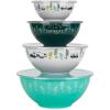 imageCamco Life is Better at The Campsite Nesting Bowl Set with Lids  Great for OnTheGo Lifestyles  Features 4 Durable Melamine Bowls with 4 Plastic Lids 53451Multi Size