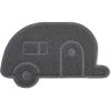 imageCamco Life is Better at The Campsite Scrub Rug  Ideal for Dirt Removal  Features a Gray Retro ClassC RV Shaped Design  Measures 26inches W x 14916inches H 53115Travel Trailer