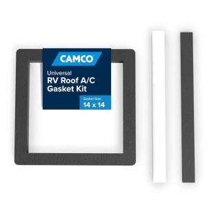 imageCamco 14Inch x 14Inch Universal Camper Roof AC Gasket Kit  Features a Waterproof Compression Seal SelfAdhesive Picture Frame Gasket and SelfAdhesive Leveling Pads 25071One Size