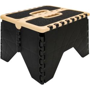 imageCamco 43635 Plastic Folding Step Stool with NonSkid  SilverTanBlack
