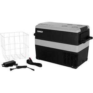 imageCamco 51516 CAM450 Portable Refrigerator AC 110VDC 12V Compact FridgeFreezer 45Liter  Keeps Food and Drinks Cold While OnTheGo  Ideal for Road Trips RVing Camping Boating and Tailgating  Black