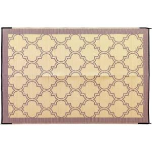 imageCamco Large Reversible Outdoor Patio Mat Easy to Clean Perfect for Picnics Cookouts Camping and The Beach 6 x 9 Brown Lattice Design 42877