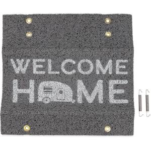 imageCamco Life is Better at The Campsite CamperRV Wrap Around Step Rug  Easy Clean Material wWelcome Home Design  No Tools Required  Fits 18 W Steps  Works wManual or Electric Steps 531961 x 1 Rectangular
