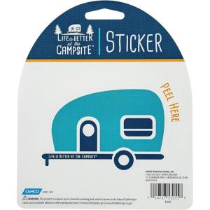 imageCamco Life is Better at The Campsite Destination Sticker DecalPersonalize Your RV Camper Interior Laptop Car Luggage and More 53252 WhiteTeal
