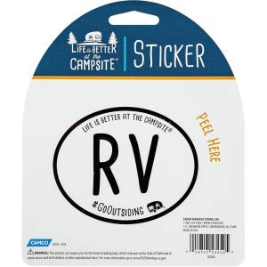 imageCamco Life is Better at The Campsite Destination Sticker DecalPersonalize Your RV Camper Interior Laptop Car Luggage and More 53252 WhiteWhite