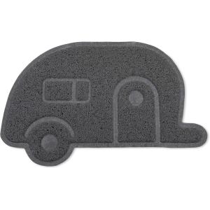 imageCamco Life is Better at The Campsite Scrub Rug  Ideal for Dirt Removal  Features a Gray Retro ClassC RV Shaped Design  Measures 26inches W x 14916inches H 53115Travel Trailer
