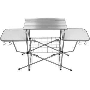 imageCamco Olympian Deluxe Portable Grill Table  Provides Plenty of Room for Grilling Gear  Ideal for Picnics Camping Boating Tailgating and Backyard BBQs  57293Camping Grill Table