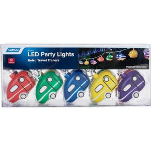 imageCamco Retro Travel Trailer Party Lights  Features an 8 Strand with 10 Travel Trailer Lights  Perfect for RV Awnings and Campsite Dcor 42655