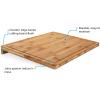 imageCamco Bamboo Cutting Board with Counter Edge  Perfect for Vegetables Fruits Meats and Cheeses  Measures 18inches x 14inches x 134inches 43545 Brown
