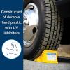 imageCamco Camper ampamp RV Wheel Chock with Rope  Keeps Trailer inPlace to Safely Unhitch or Park  Compatible with Wheels Up to 26 in Diameter ampamp Molded of HeavyDuty Hard Plastic  2Pack  44471Standard Design