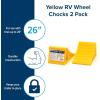 imageCamco Camper ampamp RV Wheel Chock with Rope  Keeps Trailer inPlace to Safely Unhitch or Park  Compatible with Wheels Up to 26 in Diameter ampamp Molded of HeavyDuty Hard Plastic  2Pack  44471Standard Design
