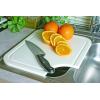 imageCamco CamperRV Sink Mate Cutting Board  Features BuiltIn Juice Groove ampamp Cut Corner for Scrap Disposal  Designed wAdjustable Rubber Feet for Different Sink Sizes  Expand Kitchen Workspace 43857