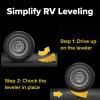 imageCamco Curved CamperRV Leveler ampamp Wheel Chock  Features Heavy Duty Honeycomb Design ampamp Includes NonSlip Rubber Grippers on Wheel Chock  Compatible wTrailers Up to 30000 lbs  1Pack 44423Pack of 2