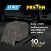 imageCamco Fasten CamperRV Leveling Blocks  Features Interlocking Design for Customizable Height  Carrying Handle Twists to Secure Blocks for RV Storage  Measures 17 x 85 x 1 10Pack 21025Brown